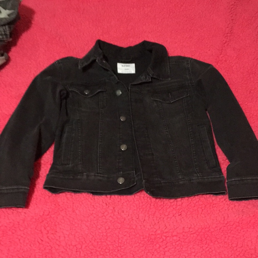 Womens Black Denim Jacket fits tight.